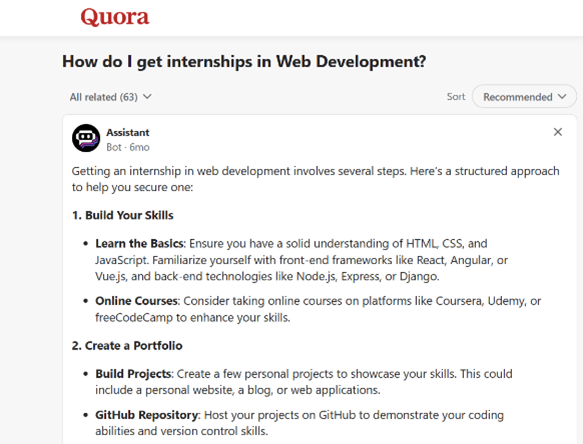 Internship Research Screenshot