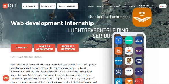 Internship Planning Screenshot